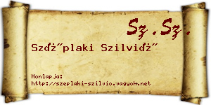 Széplaki Szilvió névjegykártya